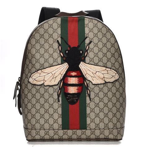 gucci backpack with bee|Gucci monogram bee backpack.